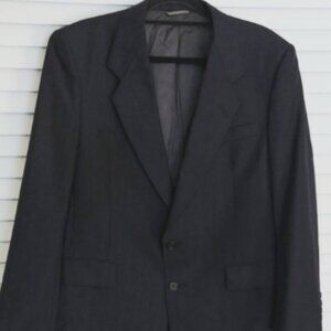 Christian Dior Jacket, Size 40S, Dark Blue, Pinstripes, 2 Button Front, Classic